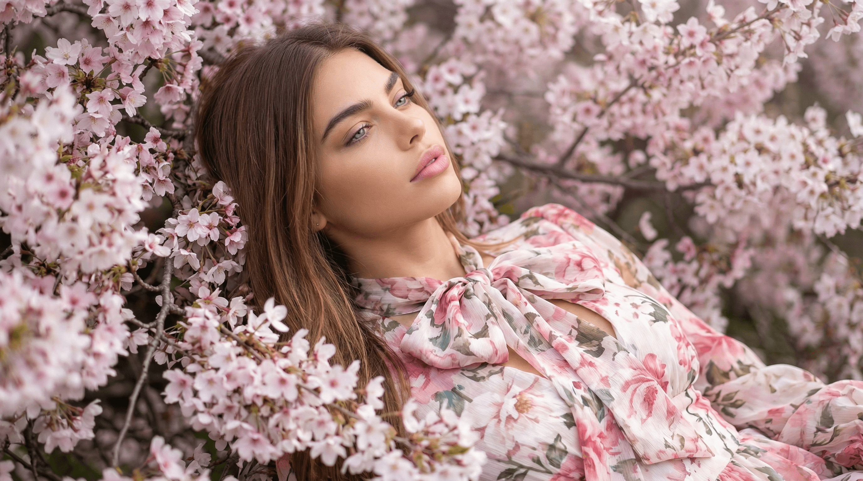 KI-generiertes weibliches Model im urbanen Streetstyle, mit Sonnenbrille, Matcha-Drink und Smartphone, unterwegs in einer modernen Stadt – hochwertiger AI-Lifestyle- und Fashion-Content für Social Media und Brand-Kampagnen