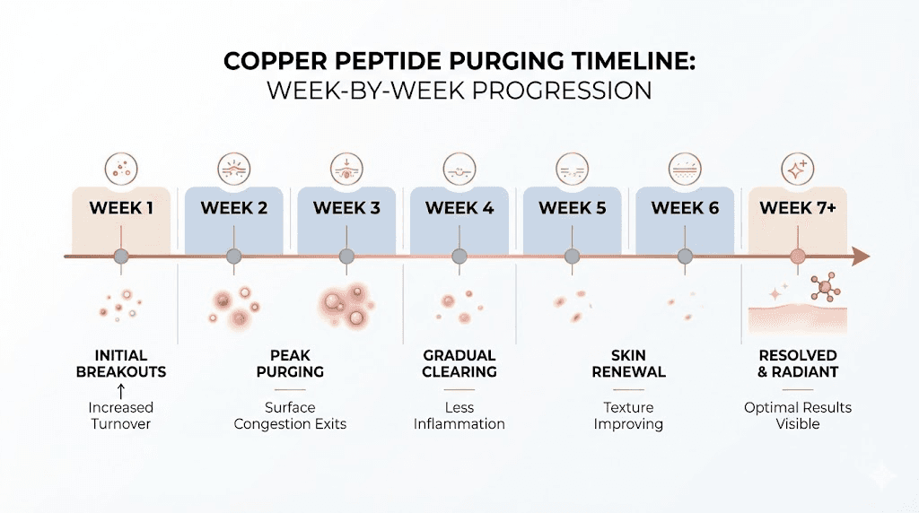 Copper peptide purging timeline week by week