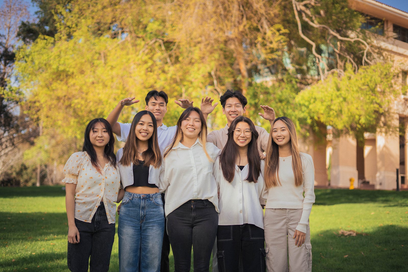 The Humorfy design team: Justin Lau, 3rd, CS, PM Jaden Bhang, 3rd, GRC, PM Tyler Hset Hlaing, 3rd, CS, PM-in-training (not pictured) Jessica Yu, 2nd, GRC UX/UI, Designer Adrienne Liang, 3rd, GRC UX/UI, Designer Ava Zhu, 4th, GRC UX/UI, Designer Kaia Kim, 4th, GRD, Designer Meilan Wong, 4th, GRC UX/UI, Designer.