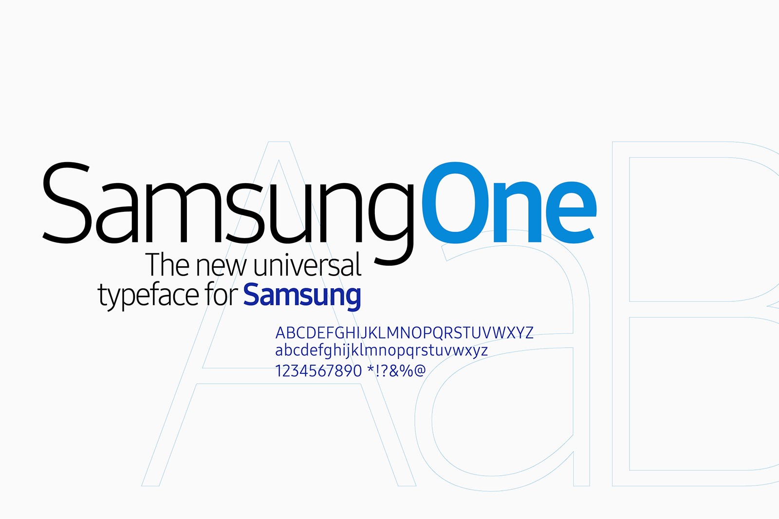 Logo of Samsung One with the tagline "The only seamless experience for Samsung." on a white background.