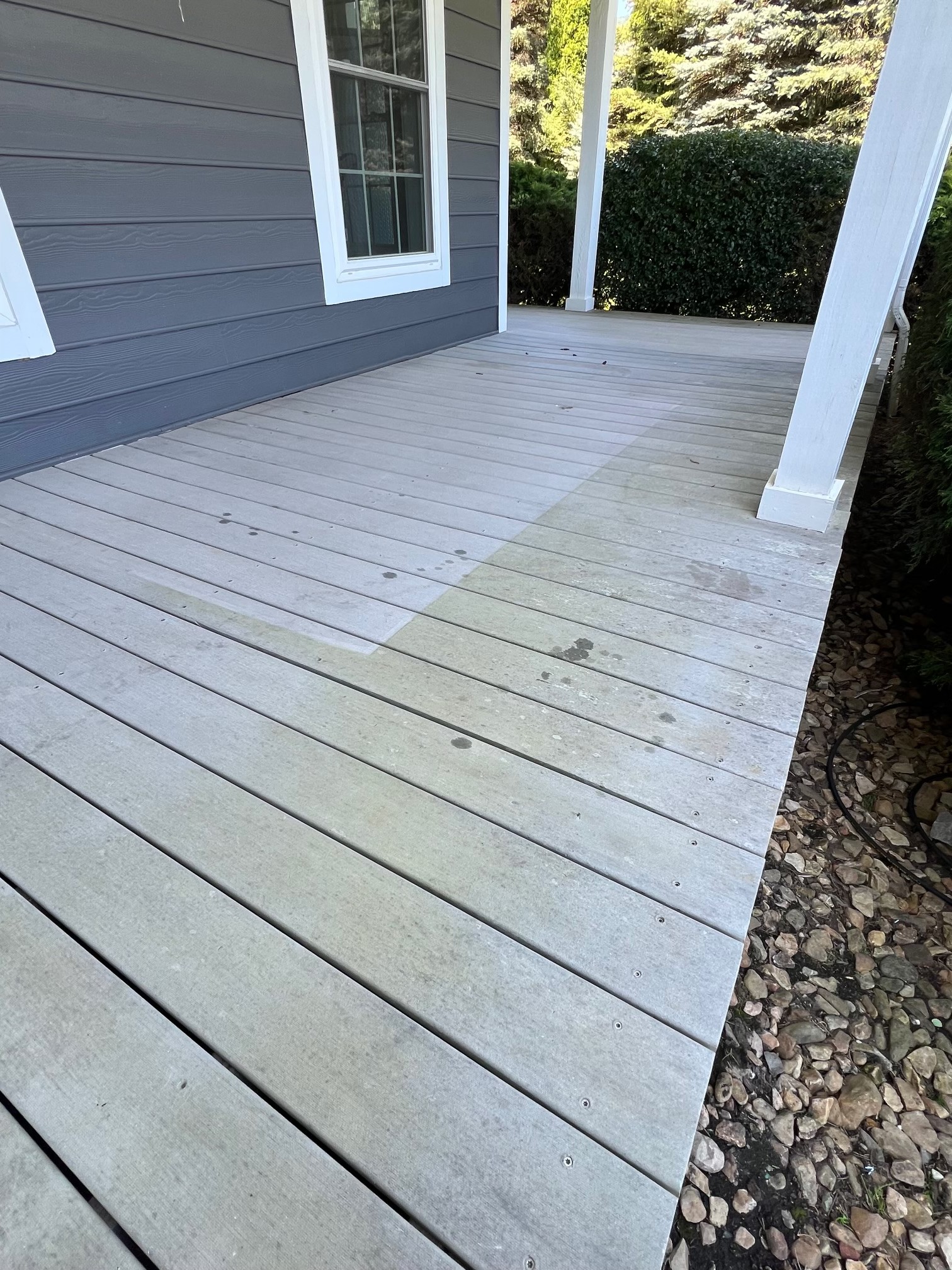 After composite deck cleaning