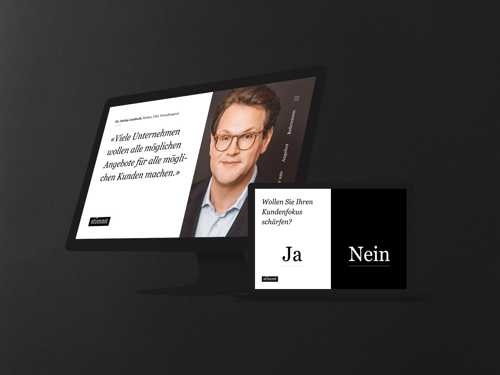 Stimmt website mockups