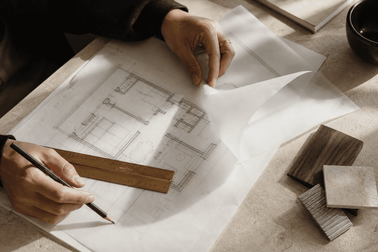Étude d’un plan d’appartement et sélection de matériaux