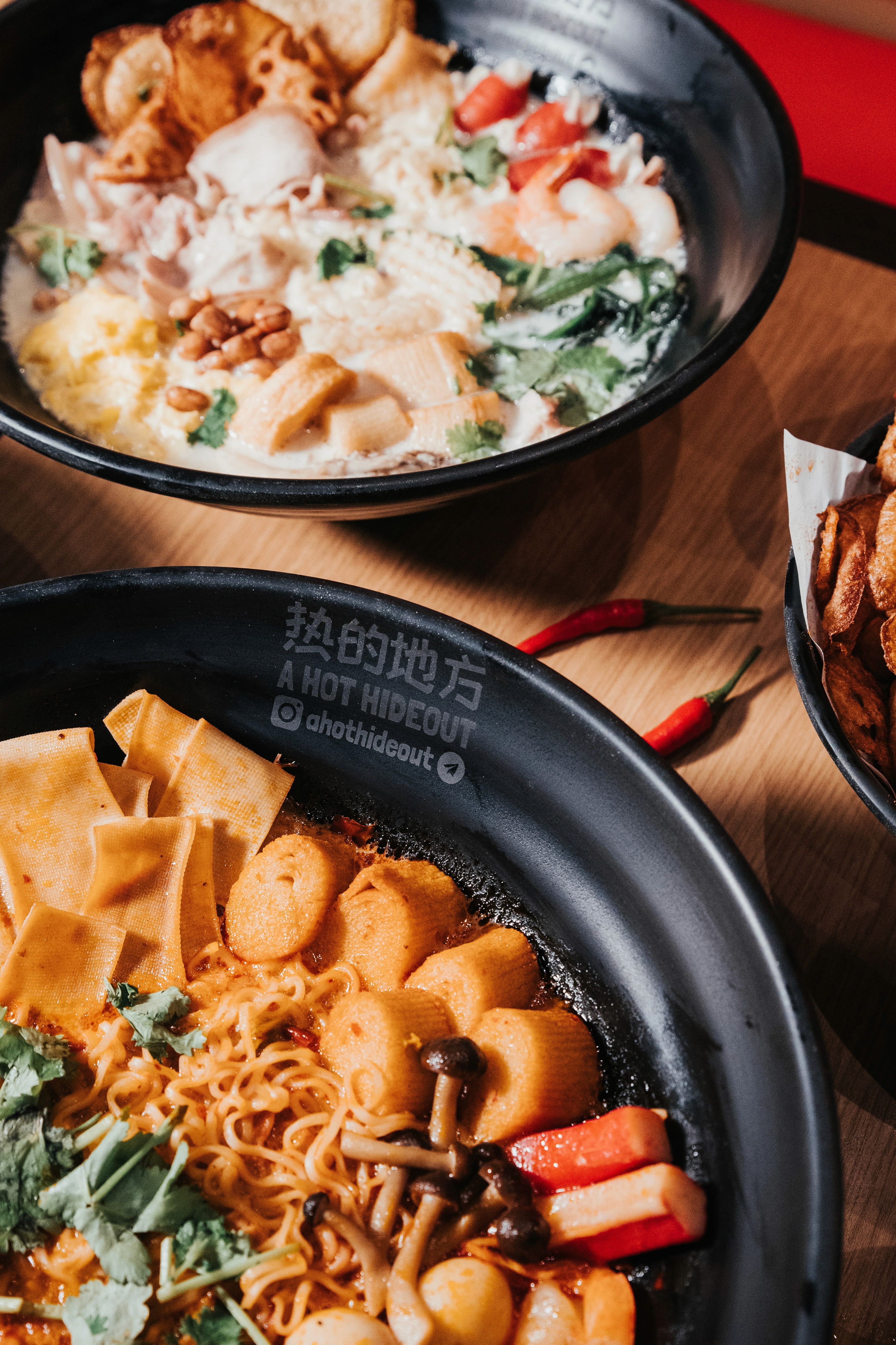 A Hot Hideout hotpot bowl food photography in Singapore, commercial 