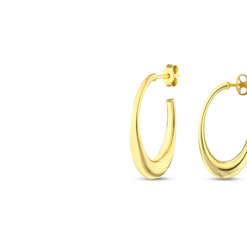 Assos Pırlanta 14 Ayar Altın Tasarım Şık Halka Küpe