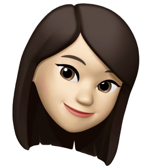 Memoji of a female face smiling