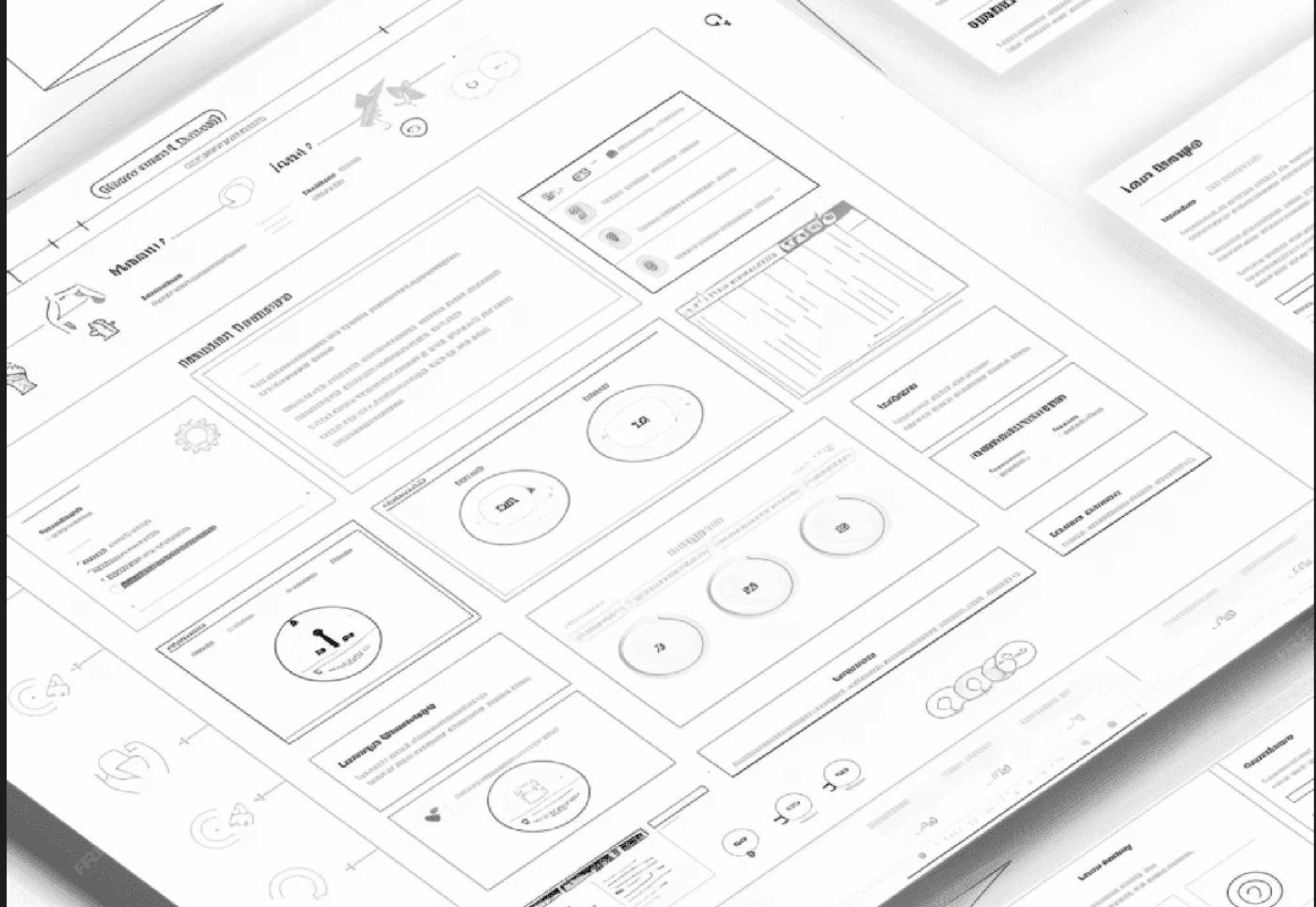 Wireframing sketches