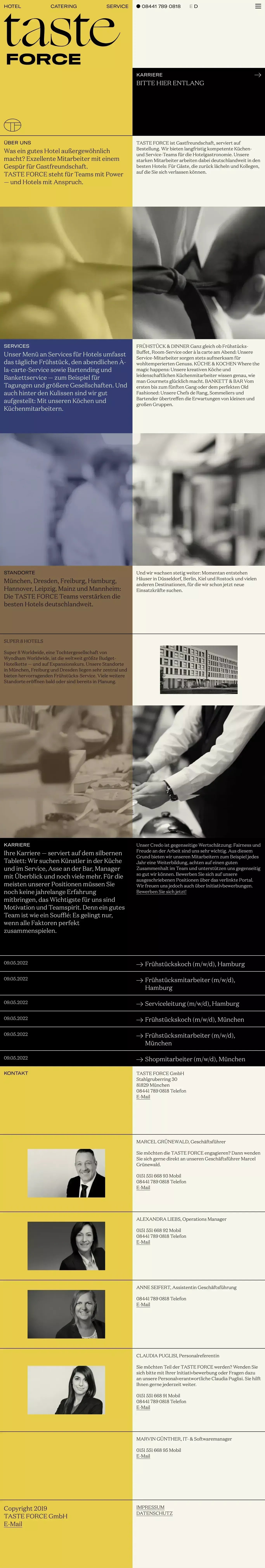 Startseite - Taste Force portfolio page screenshot showcasing Real Estate design
