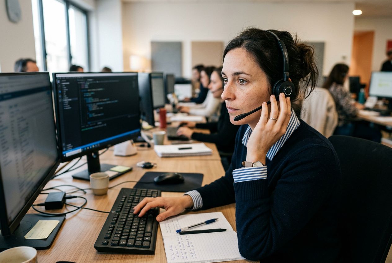 Agent attentif identifiant et traitant un appel urgent selon vos protocoles