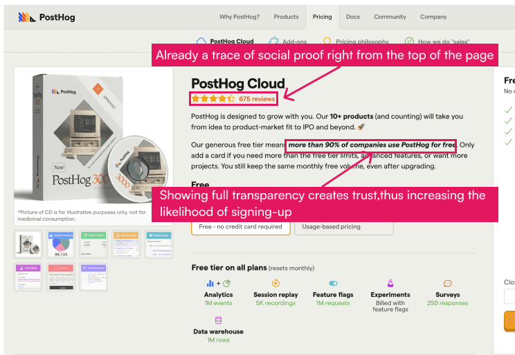 Posthog's pricing page thumbnail