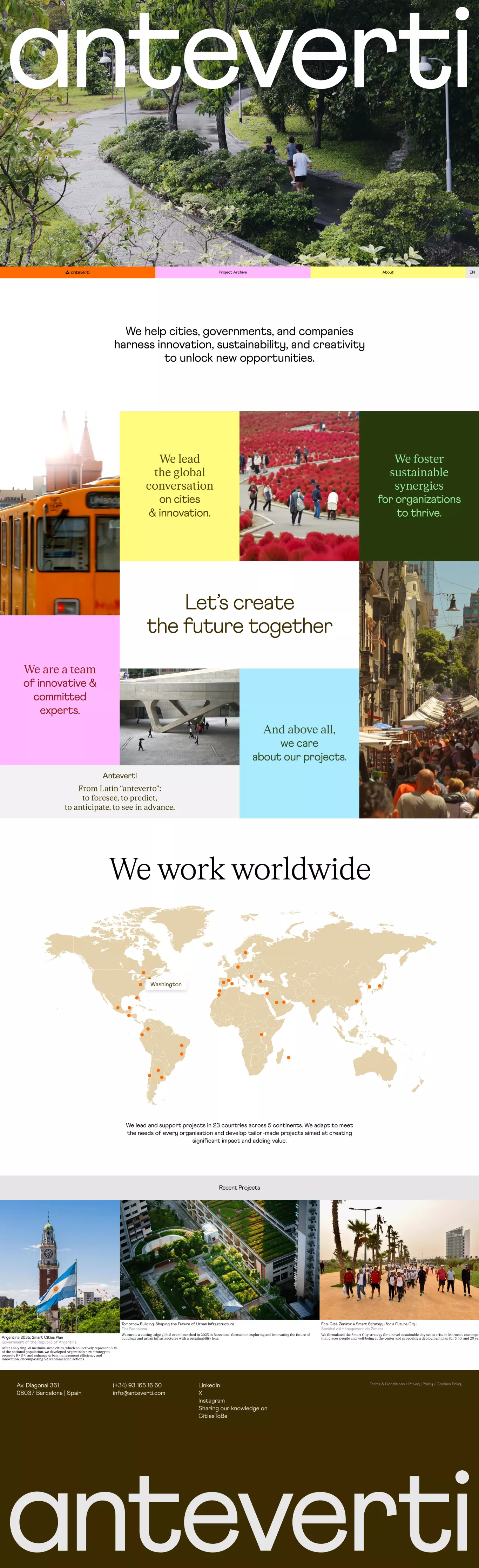 Anteverti - Let's create the future toge portfolio page screenshot showcasing Education design