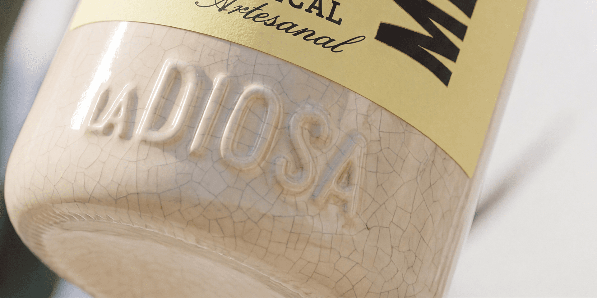  La Diosa Mezcal Packaging Design – Flasche im Setting mit Agave