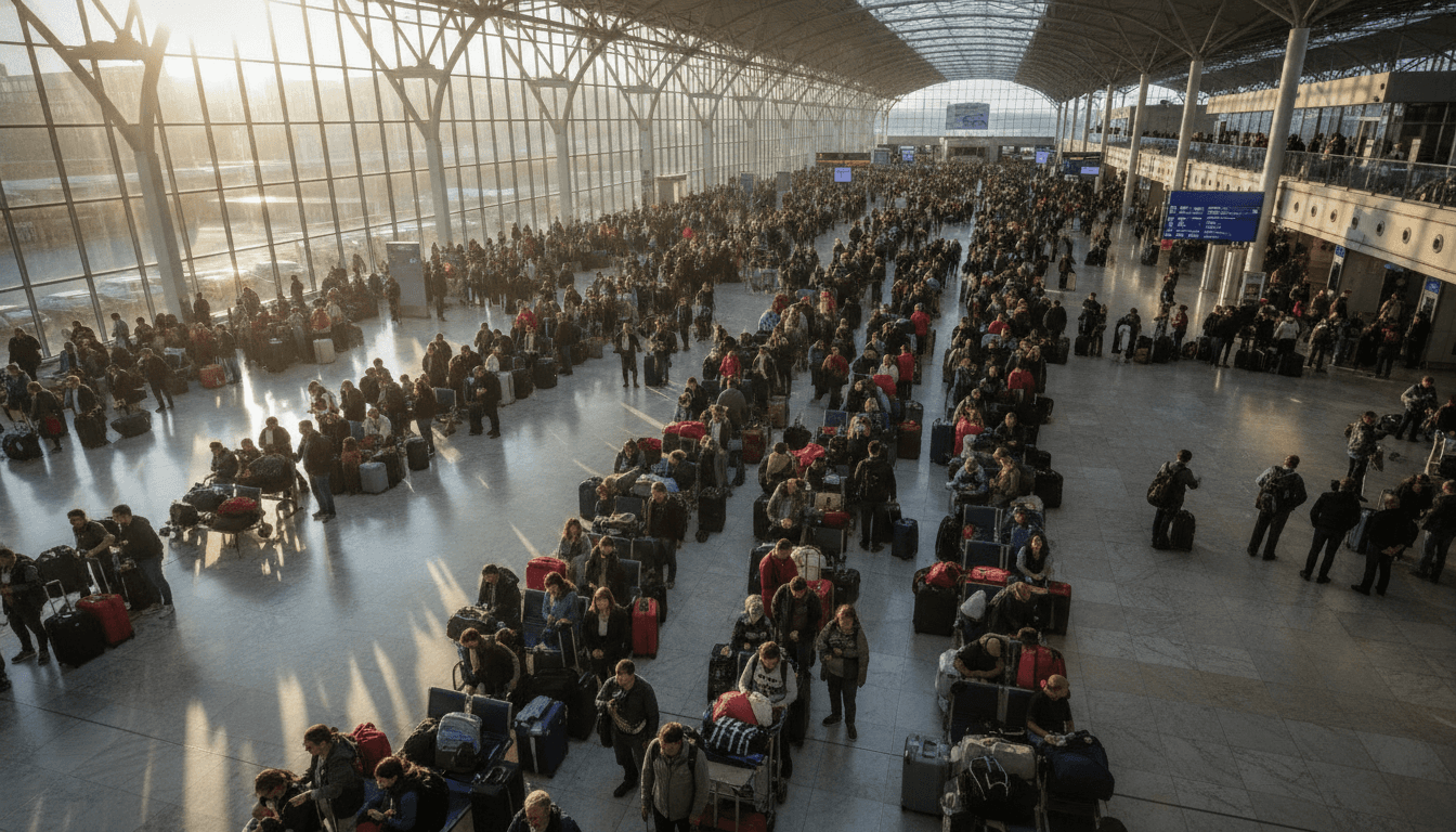 명절 연휴 첫날 인파로 가득 찬 공항 출국장의 긴 대기줄 — 매년 반복되는 추석 하늘길 전쟁
