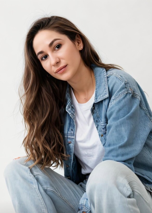 Portrait of portfolio creator – back view