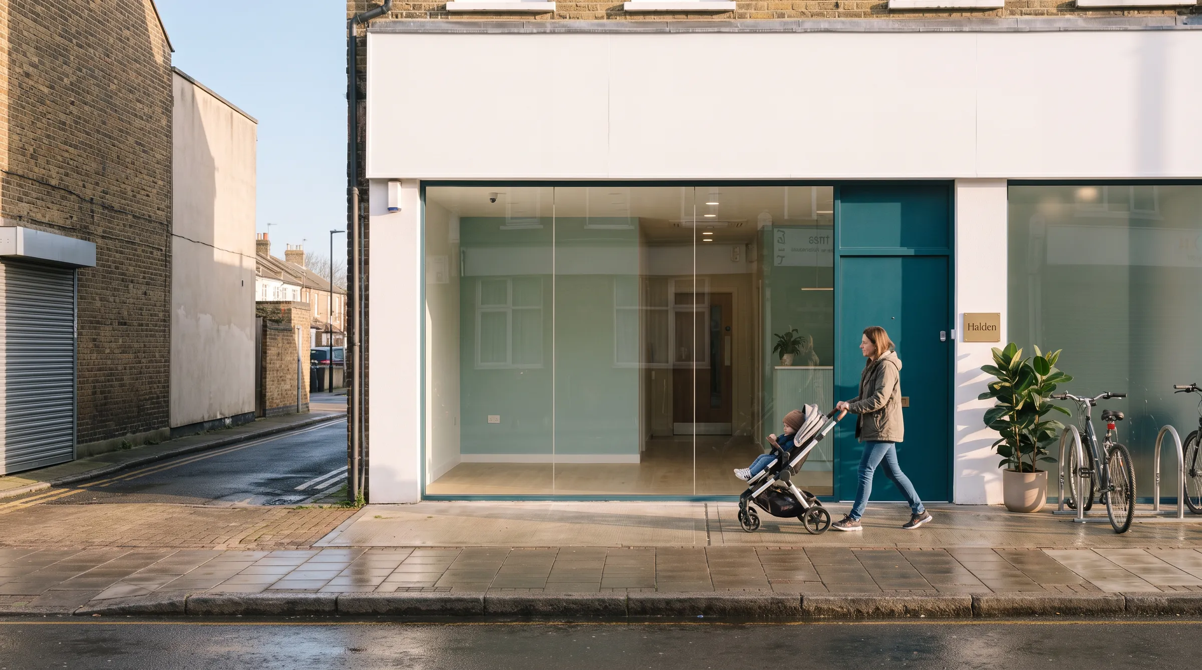 The Halden clinic frontage on Orford Road on a bright morning