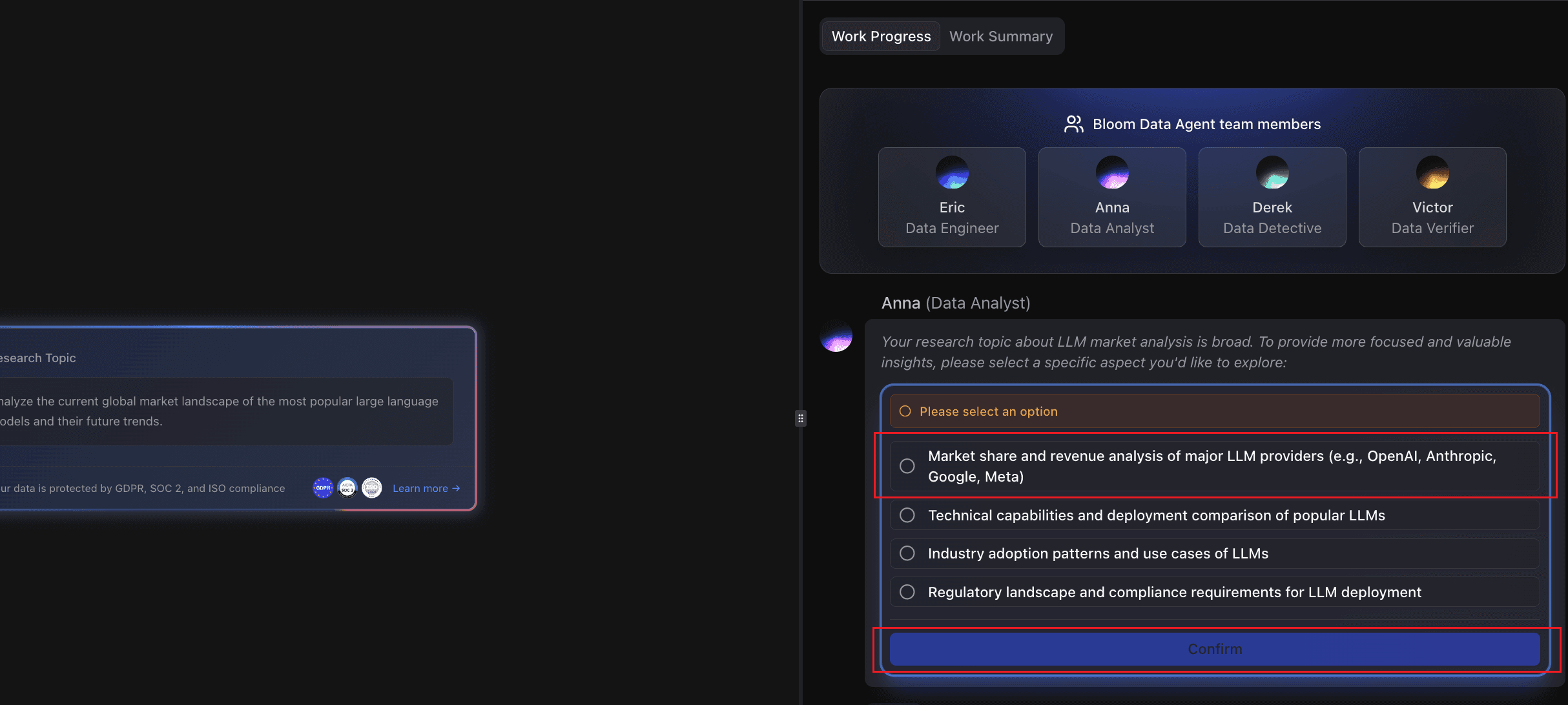option choosing