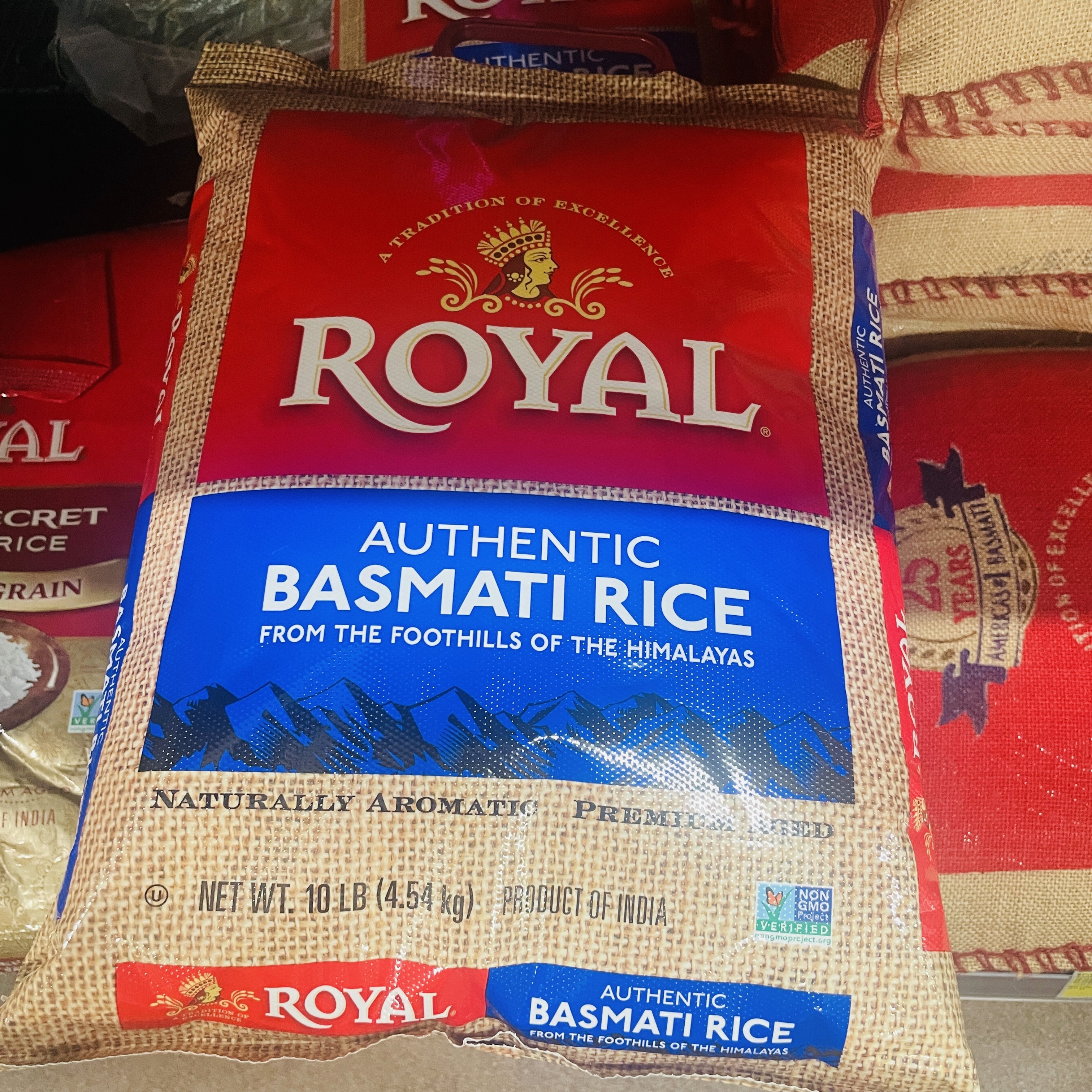 Royal authentic basmati rice, naturally aromatic and premium-aged, available at International Food Market Orlando.