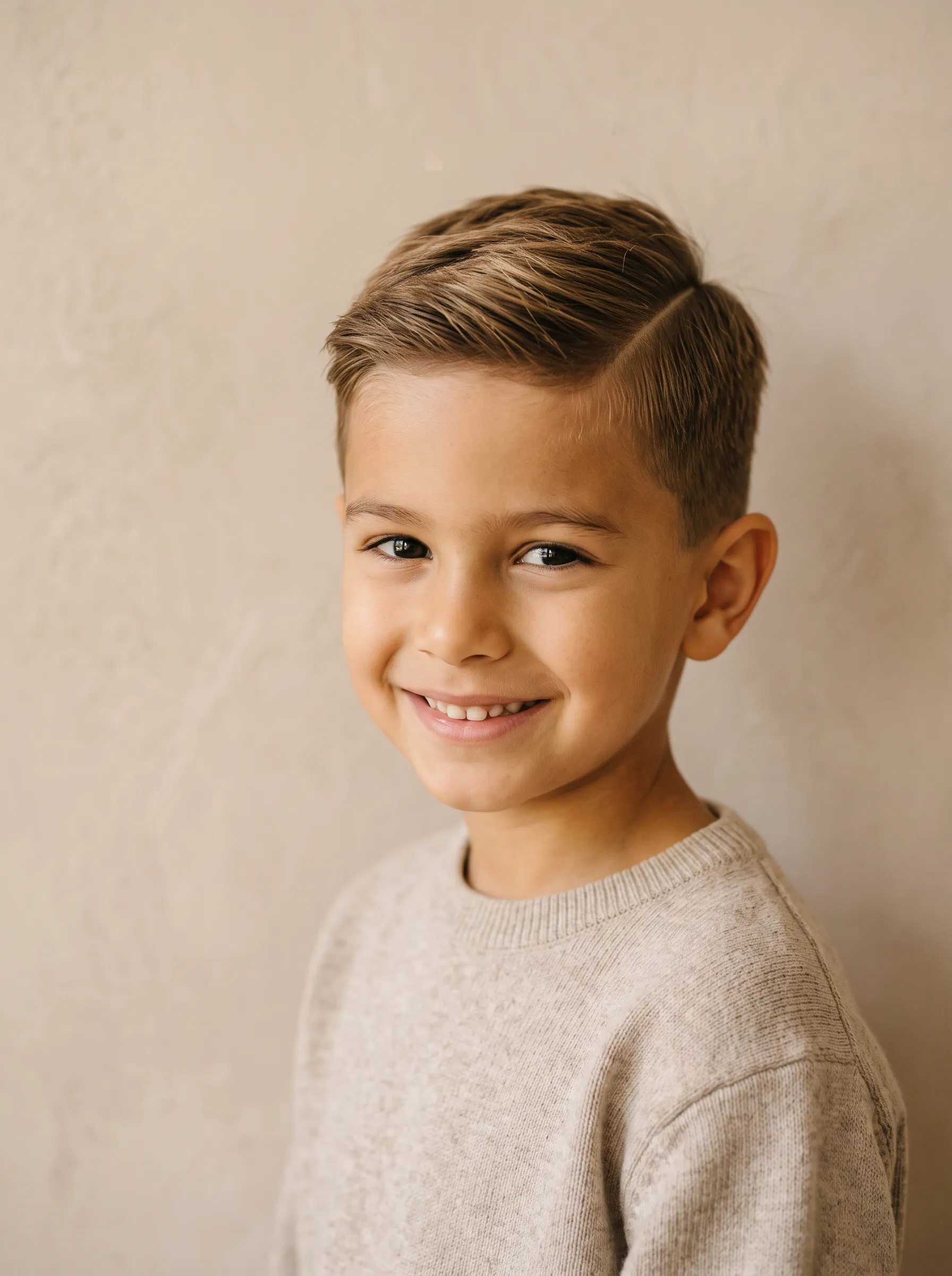 Kids cut with a neat side part