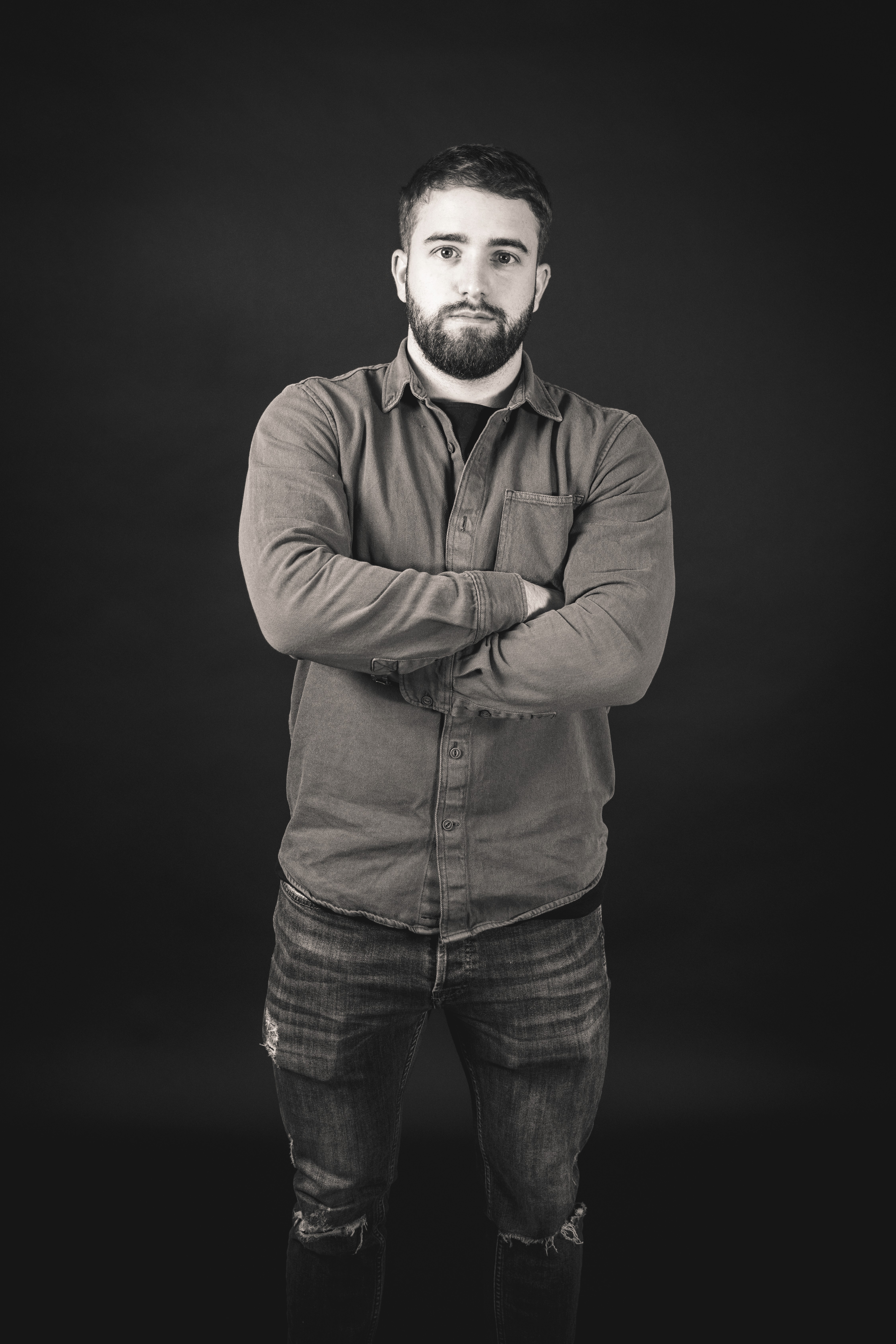 Portrait of portfolio creator – back view