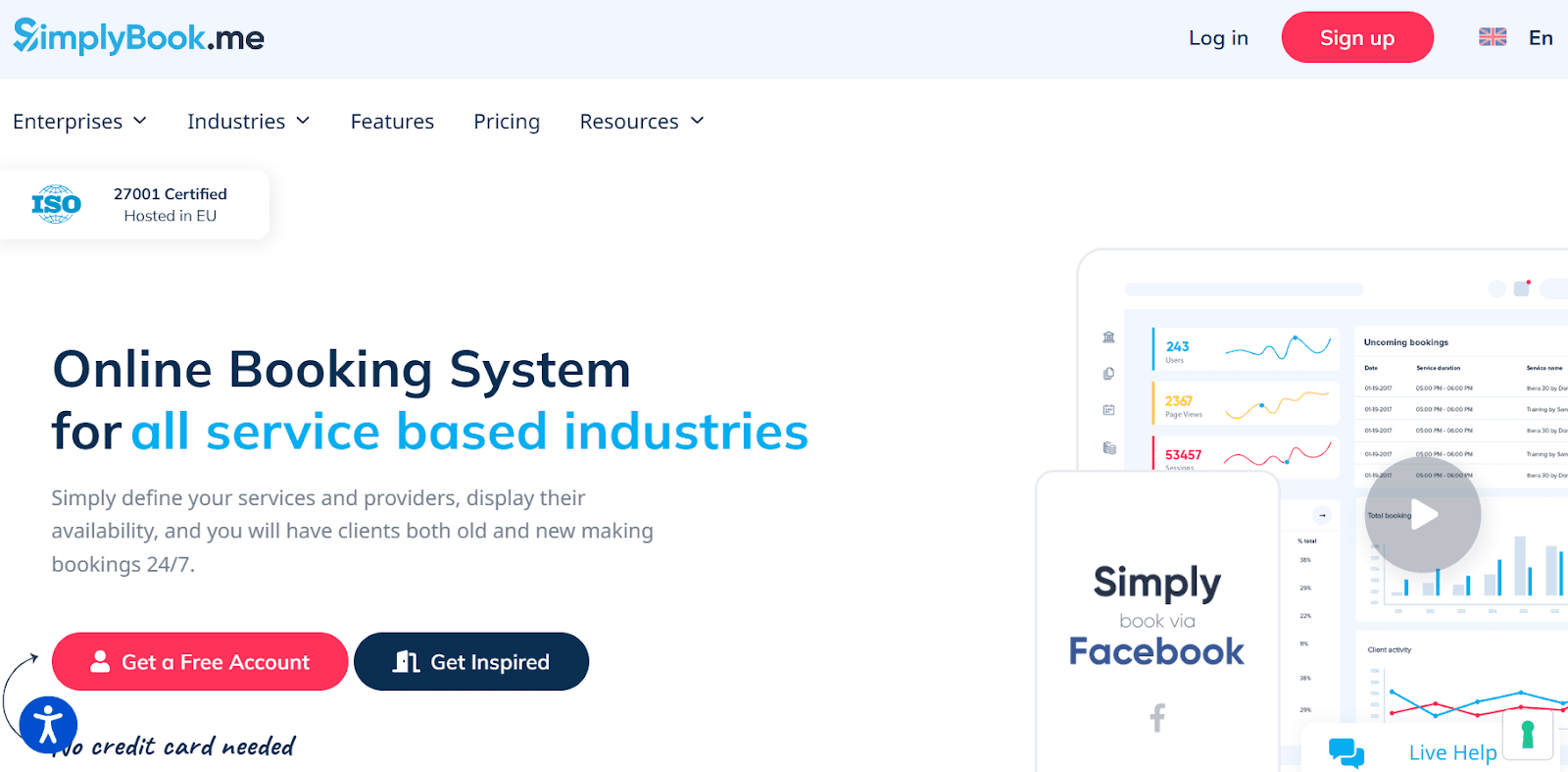 Simplybook.me homepage
