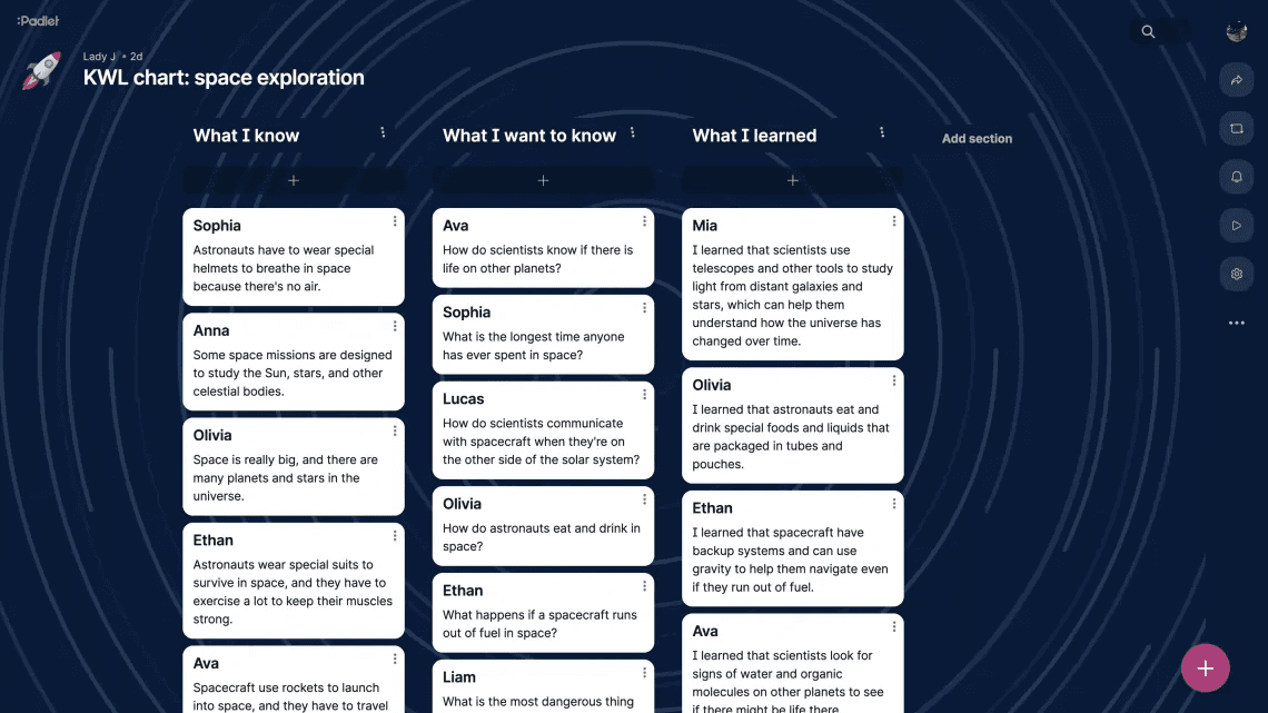Padlet: one of the top edtech website design examples