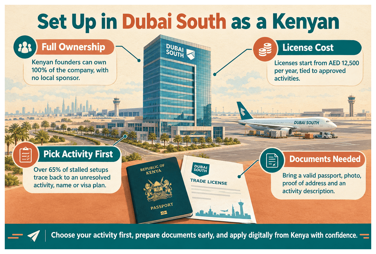 Infographic: How to Set Up a Company in Dubai South as a Kenyan National