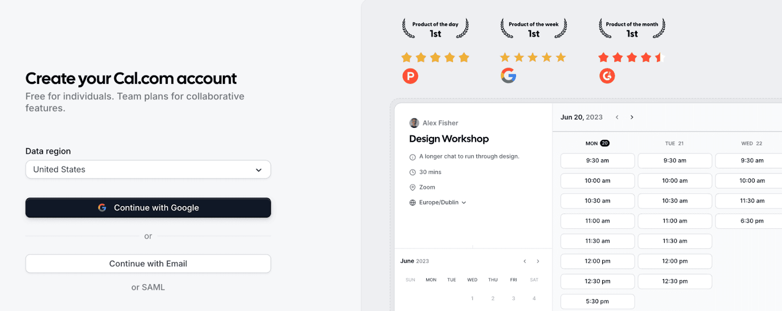 Creating a Cal.com account
