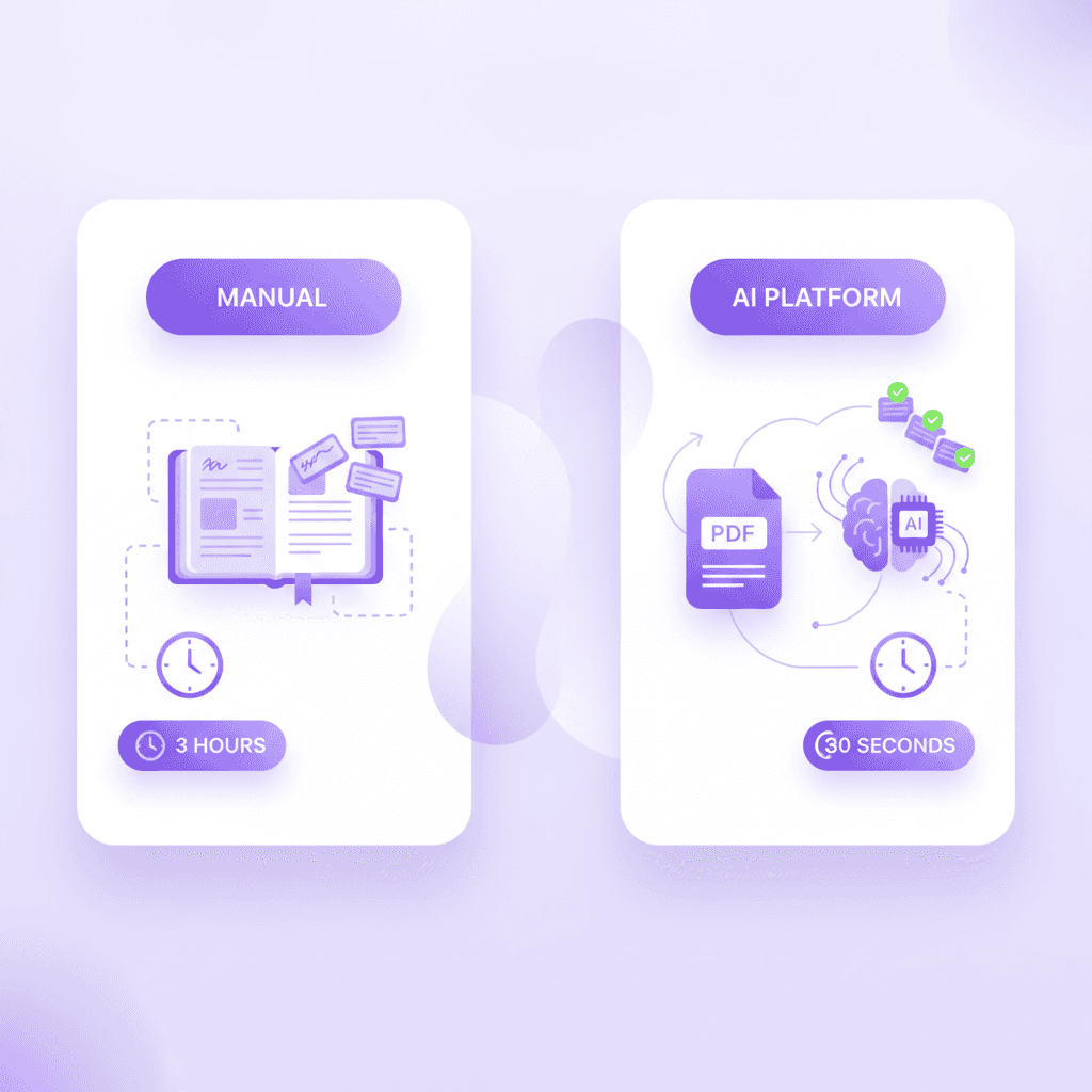 Time comparison of manual versus AI flashcard creation