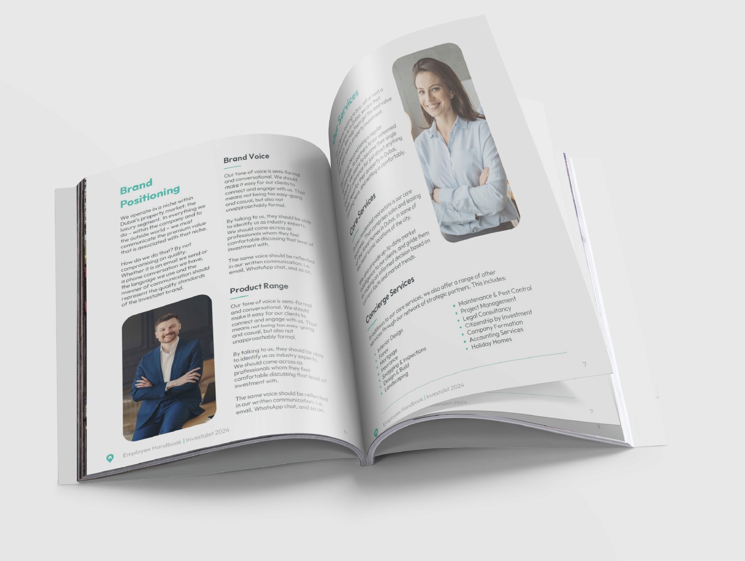 Investalet Employee Handbook design by DesignGuru