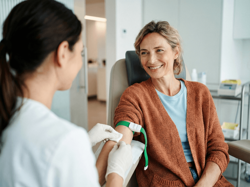 women at blood test
