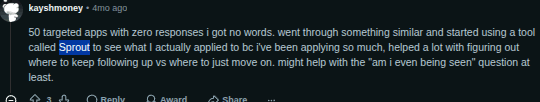 sprout comment on reddit