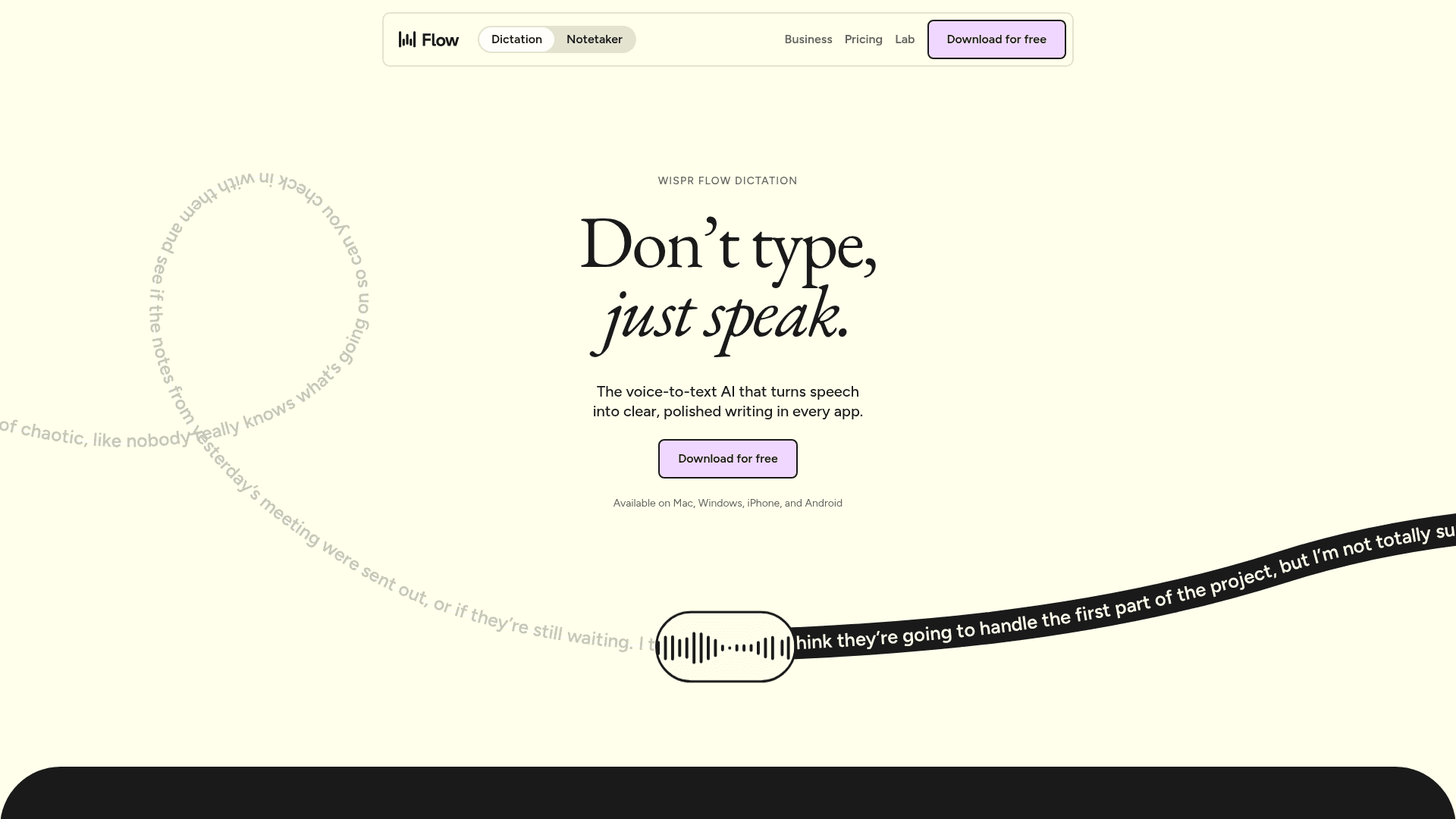 Screenshot of https://wisprflow.ai/