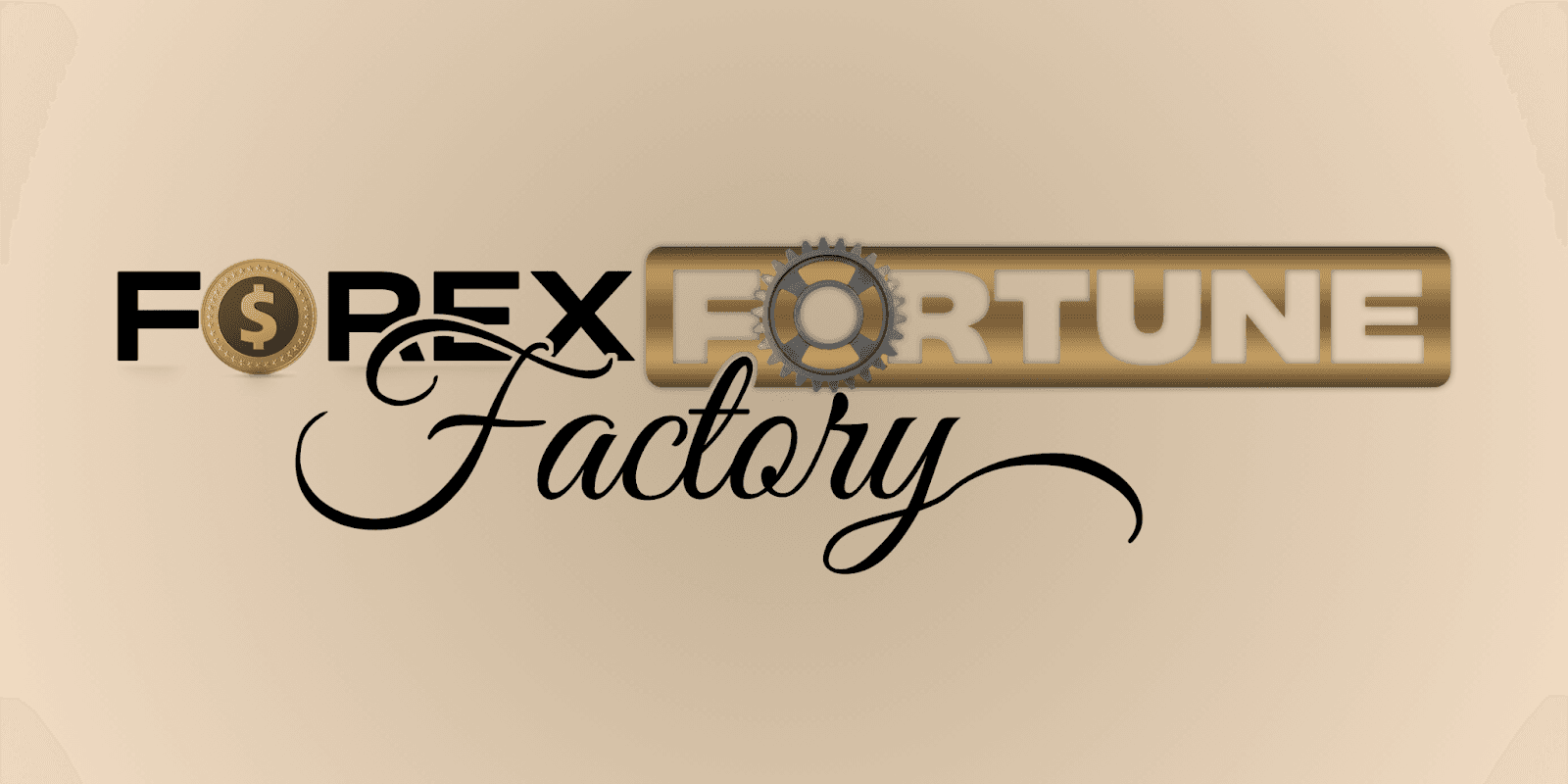 the logo of Forex Fortune Factory, blending structured trading principles with an AI-driven, rule-based system.