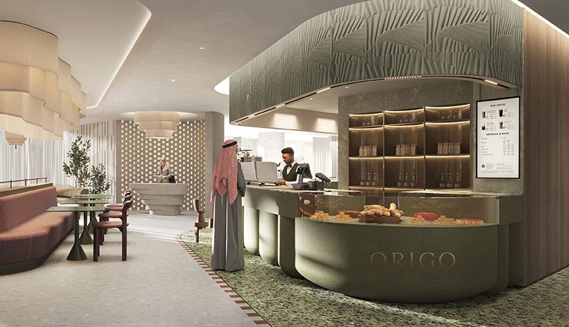 Barista bar in The Executive Centre Riyadh 2.08 serving fresh food and beverages.