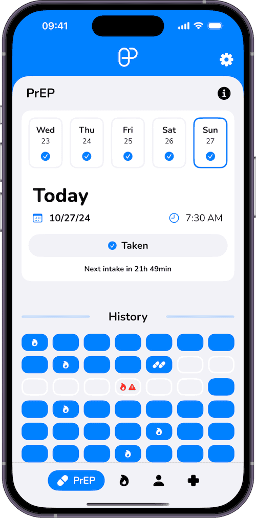 Screenshot: PrEP (iOS)