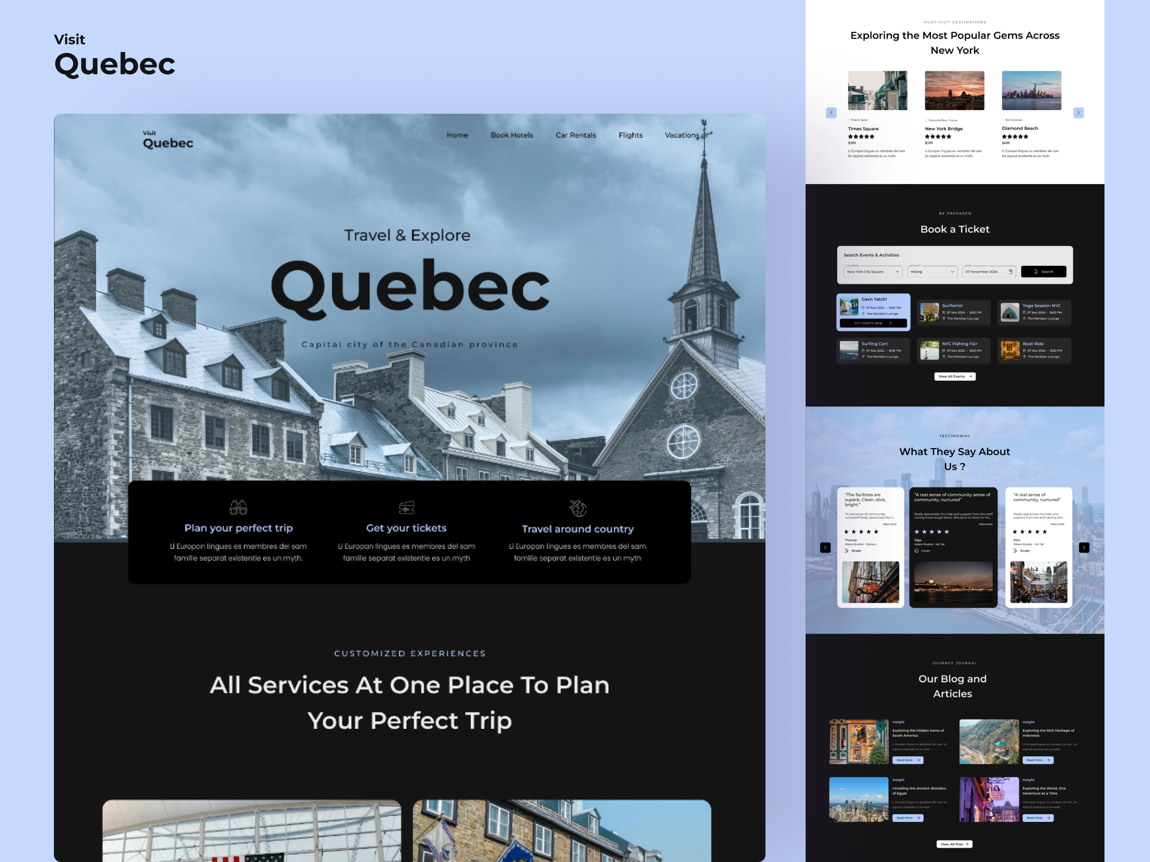 Visit Quebec website mockup