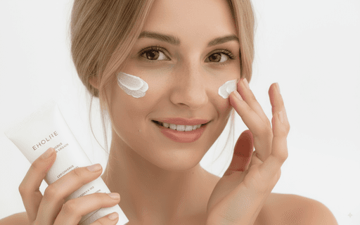 Soft pink tulips bloom in a field.