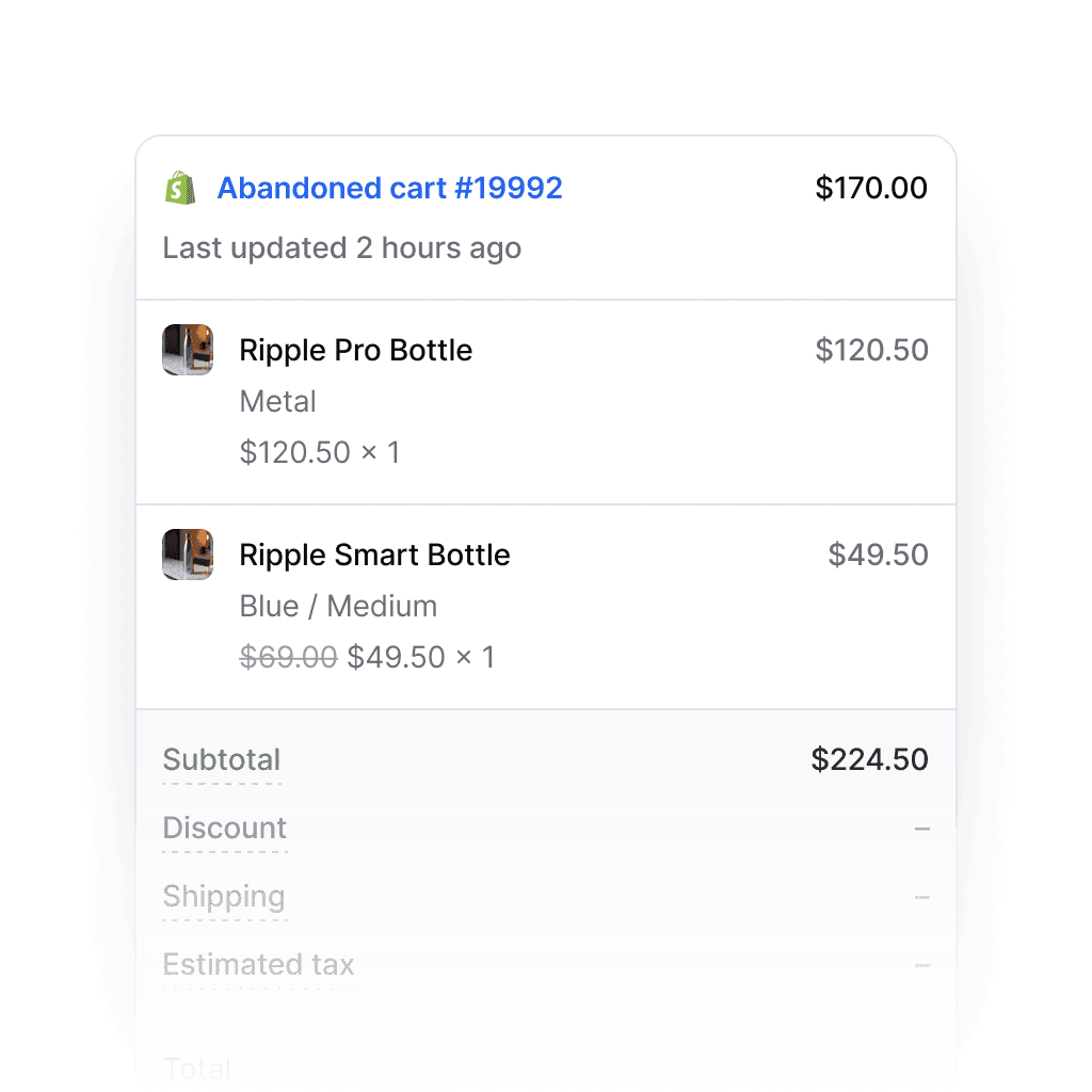Cart & checkout recovery calls
