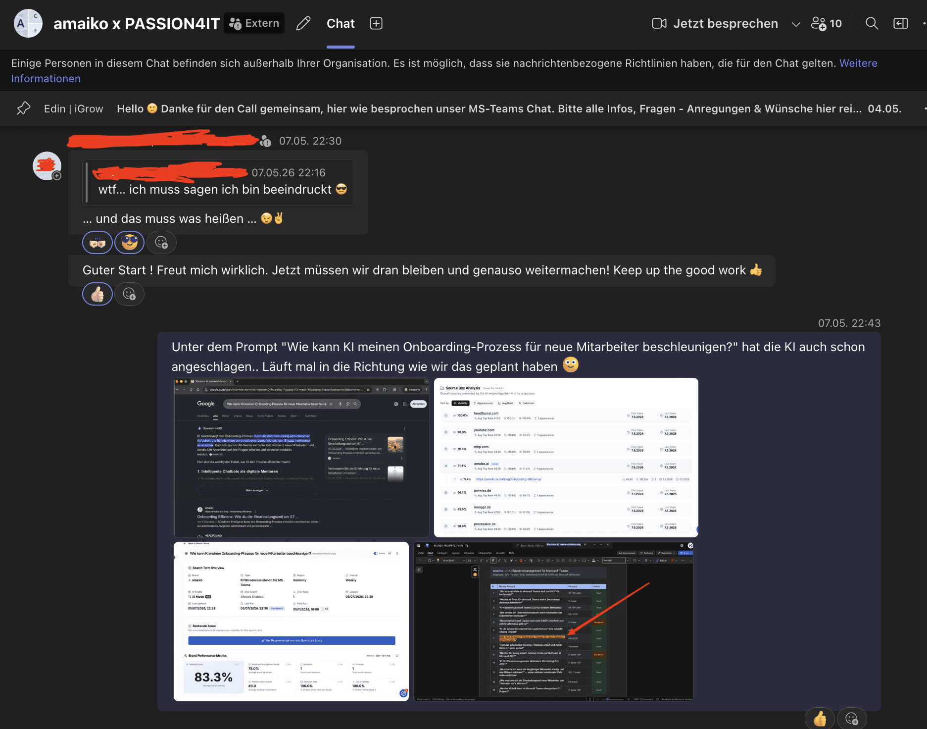 amaiko-teams-chat-onboarding-prompt-ki-ergebnis-83-prozent