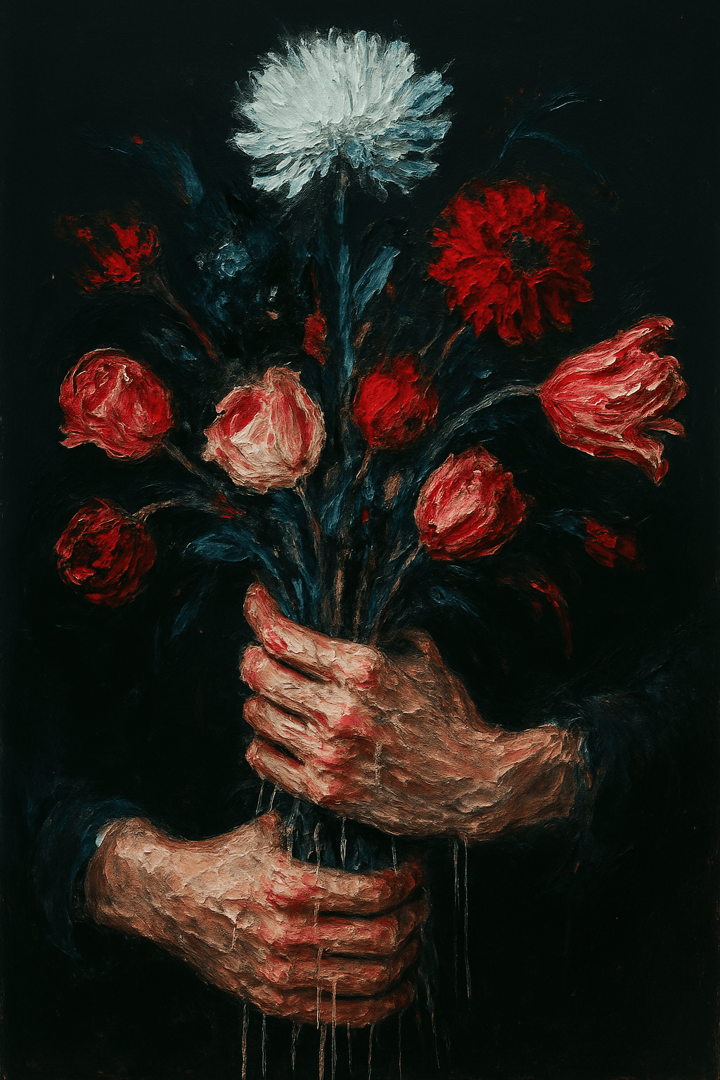 Black and white portrait of a smiling person with curly hair