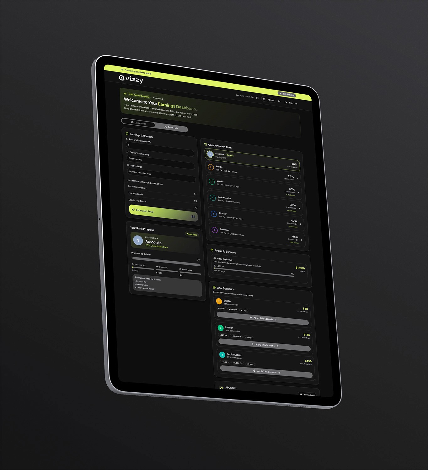 Track and review responses feature screenshot
