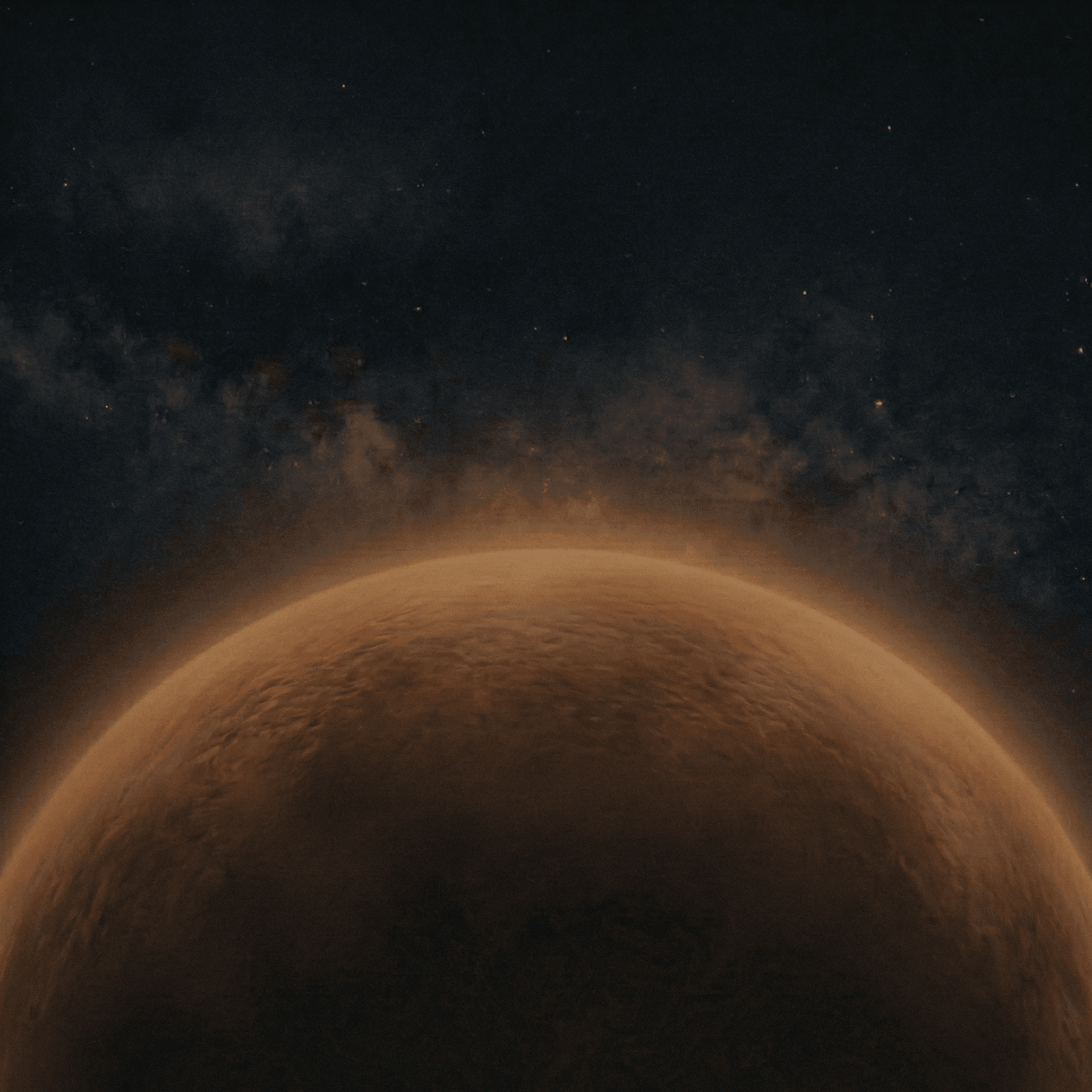 超現實星球與宇宙氛圍背景，展示 3D 擬真質感與深邃空間感的文字特效容器