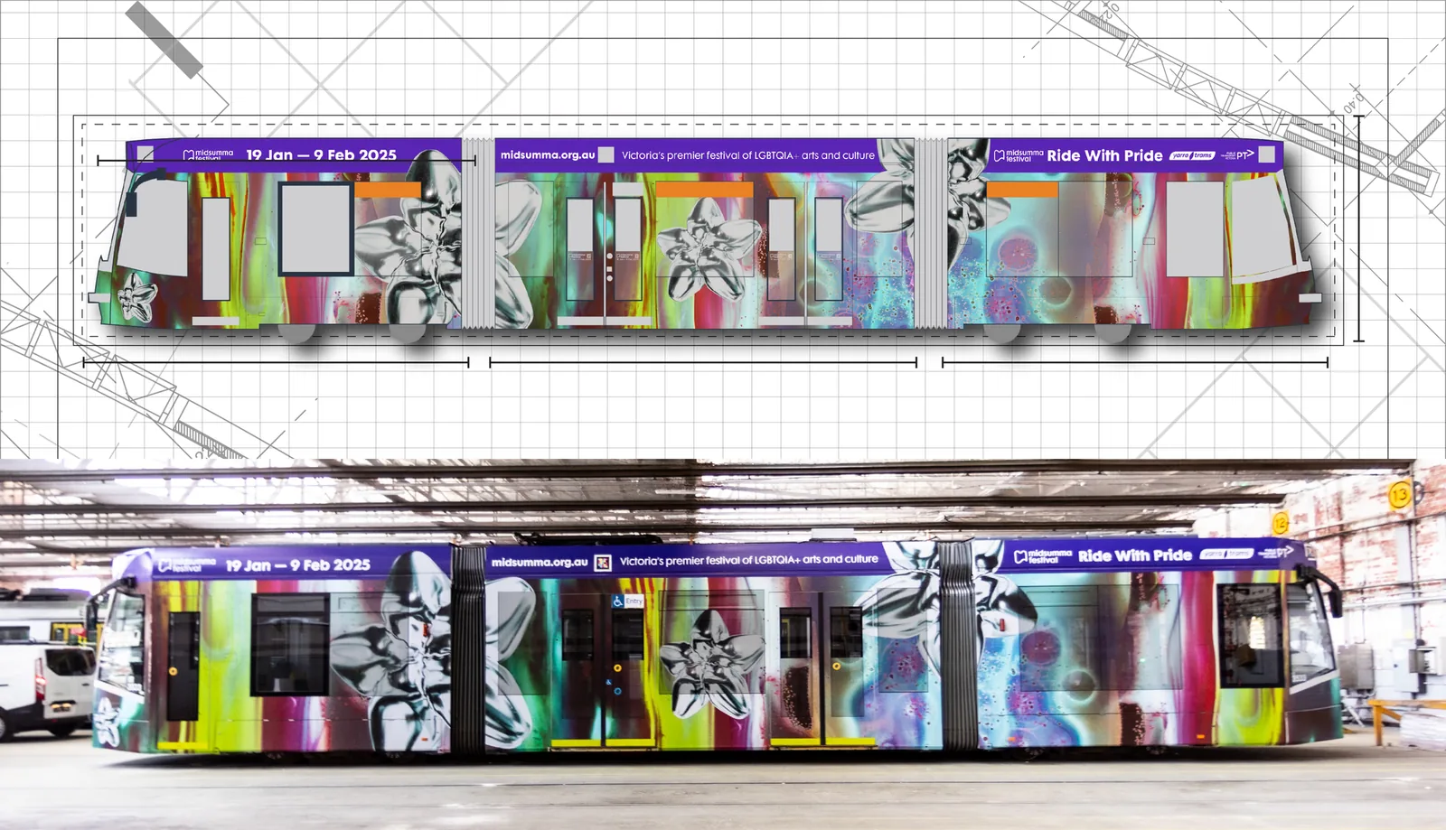 MidSumma Tram Wrap Design