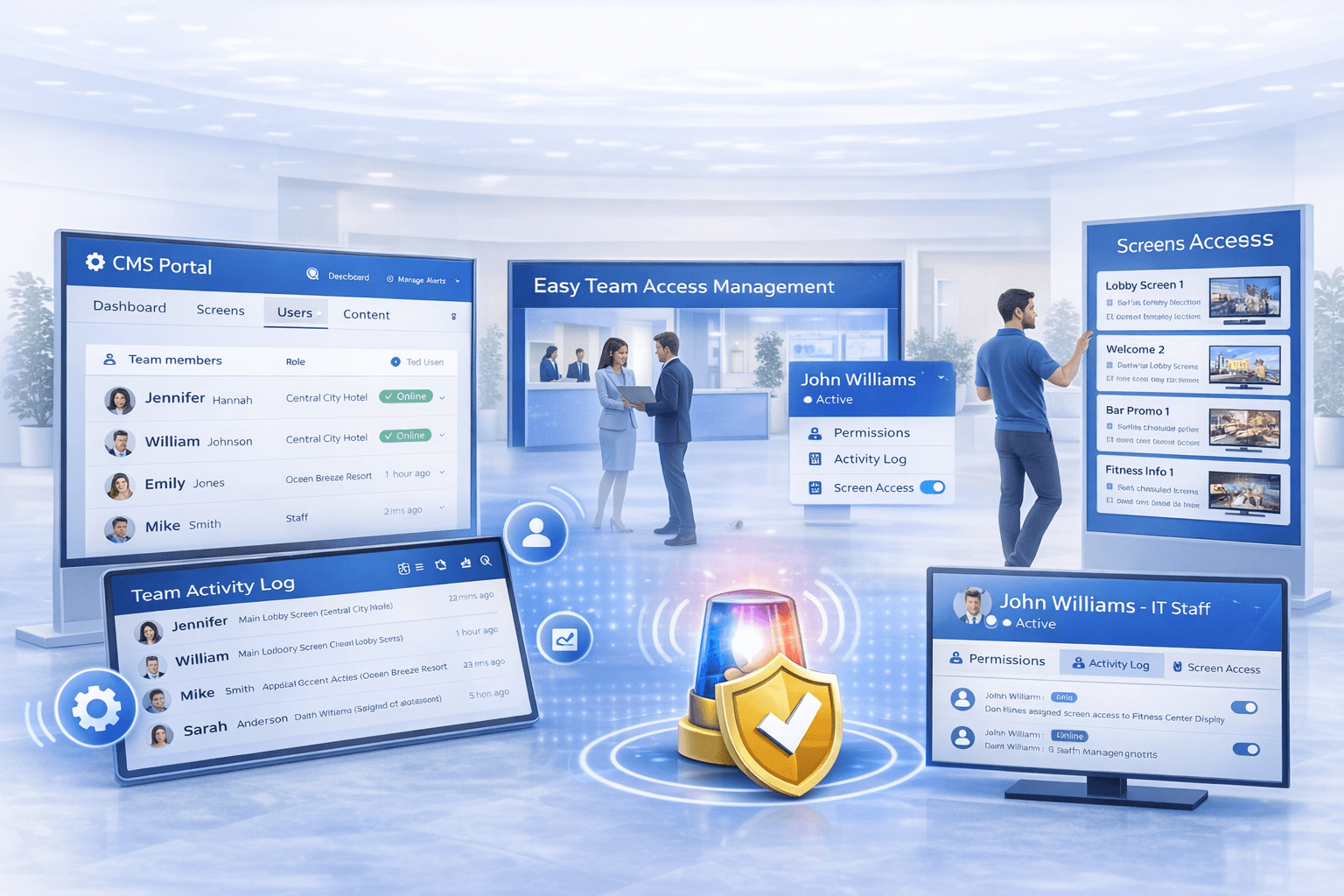 software de señalización digital para hoteles fácil acceso y gestión de equipo