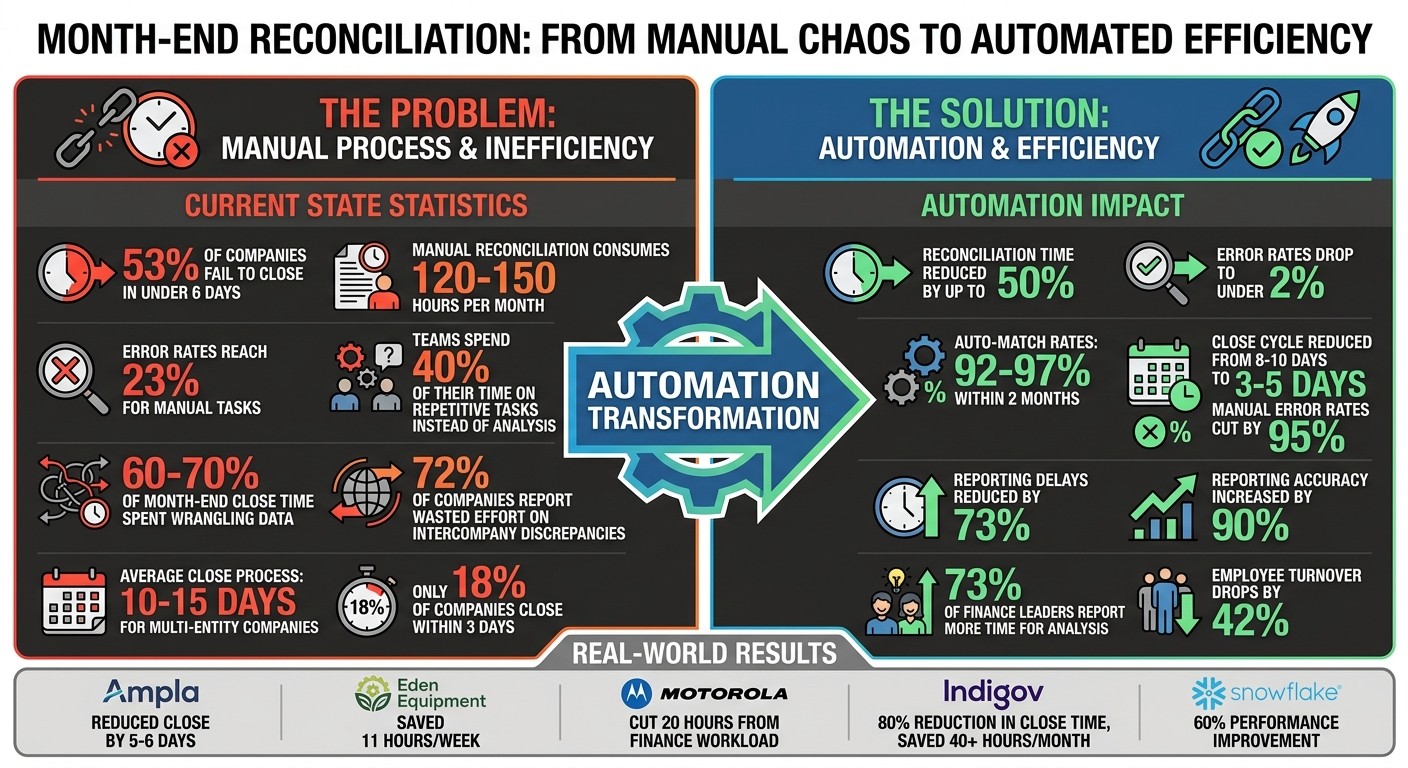 Month-End Reconciliation Statistics: Time, Errors, and Automation Impact