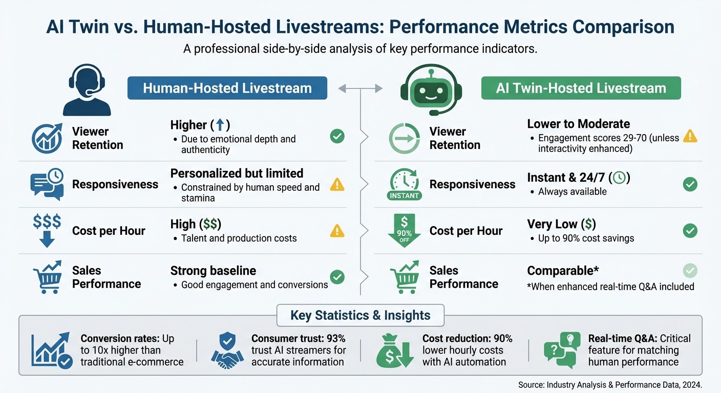 AI Twin vs Human-Hosted Livestream Performance Comparison