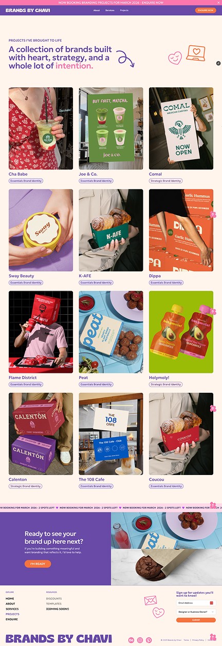 Framer website for Brands by Chavi