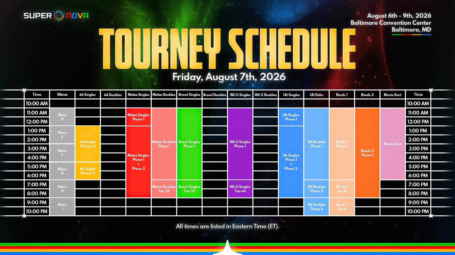Friday tournament schedule graphic