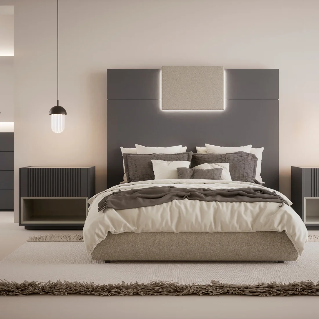 Woman in blue hat in autumn forest