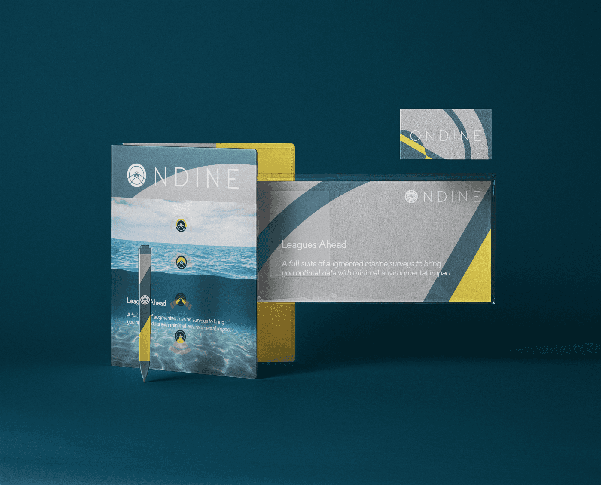 Digital Ondine mockup – Interface or website design for Irish ocean-inspired brand.